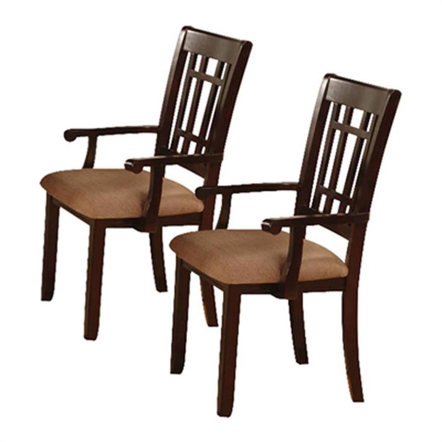 Furniture of America Set of 2 Central Park Dark cherry Arm chair in the