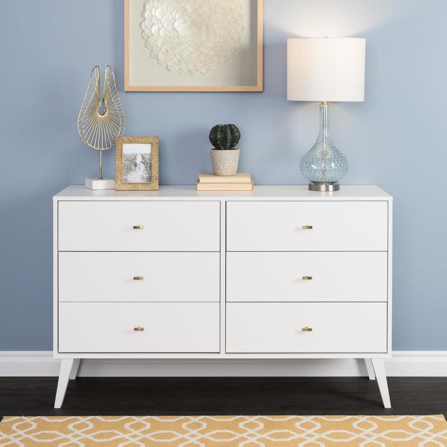 Prepac Milo White 6-Drawer Dresser in the Dressers department at Lowes.com