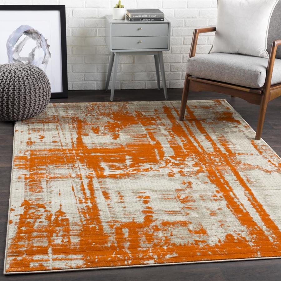 Surya Jax 8 x 10 Burnt Orange Indoor Abstract Industrial Area Rug in