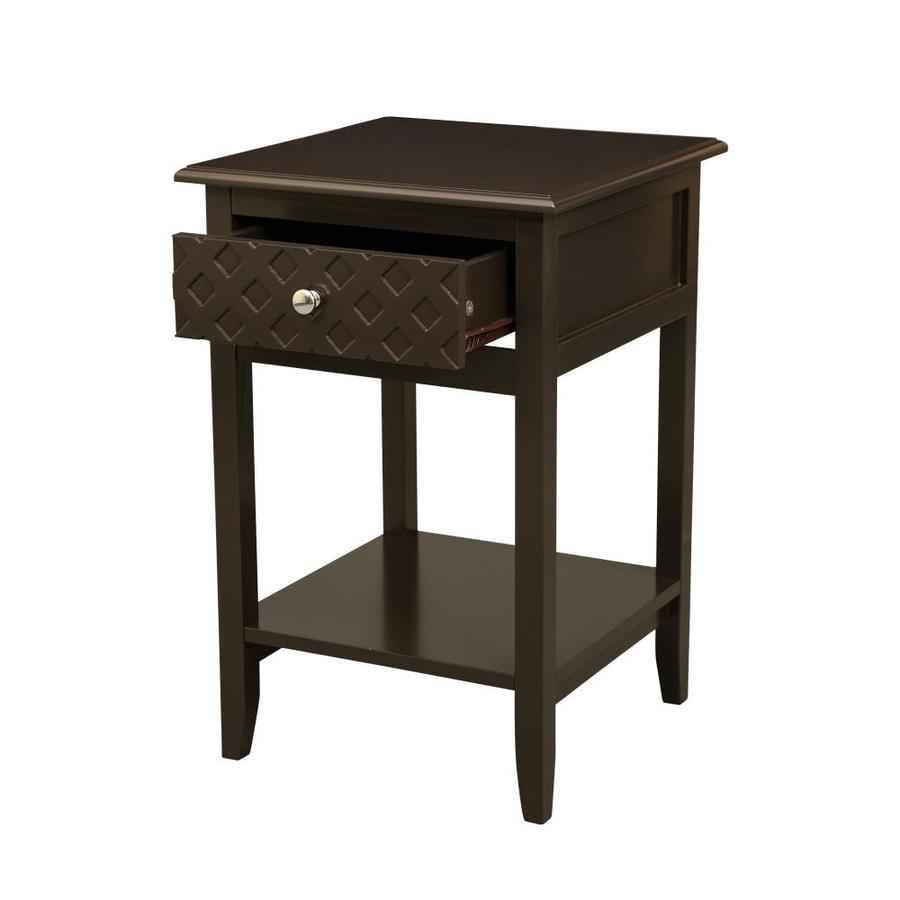 Glitzhome Black Wood End Table in the End Tables department at