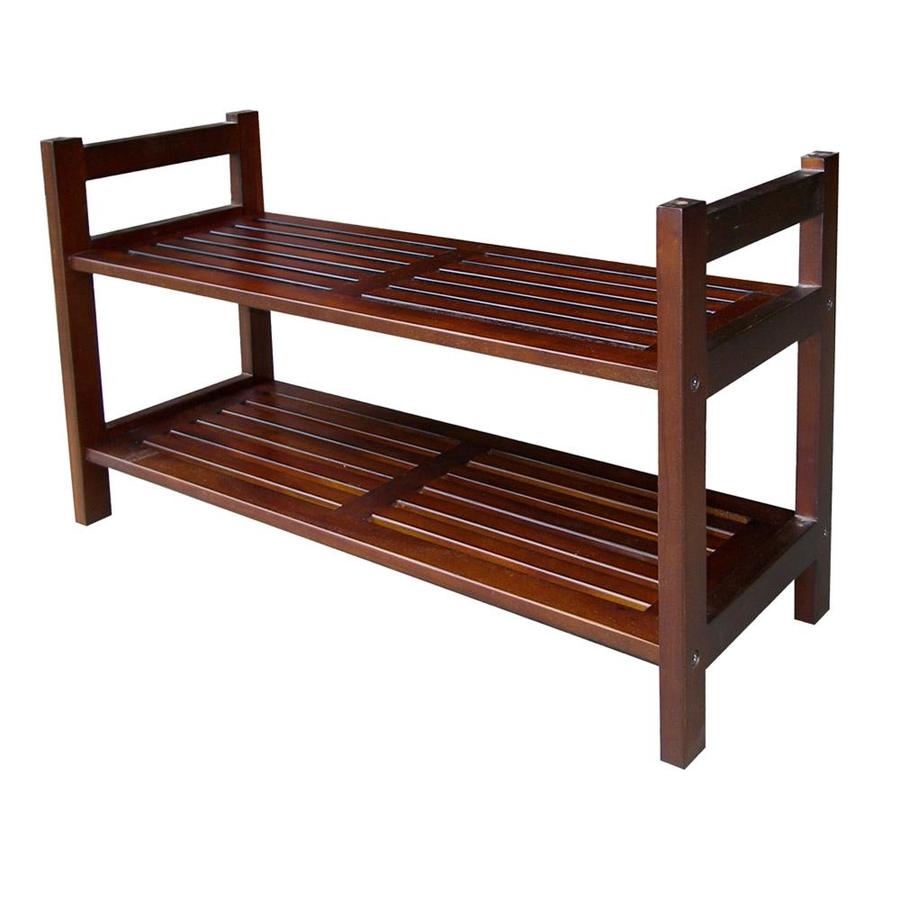 Ore International 8 Pair Mahogany Wood Shoe Rack In The Shoe Storage Department At Lowes Com