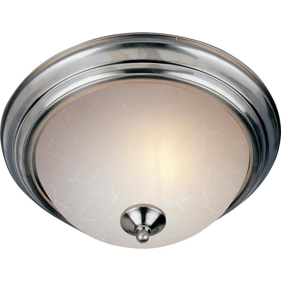 Maxim Lighting Essentials 13.5-in Satin Nickel Transitional Incandescent Flush Mount Light
