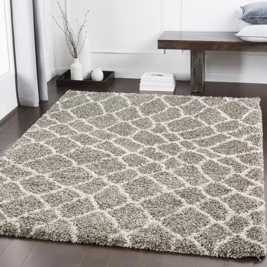 Surya Serengeti Shag 8 X 10 Taupe Indoor Trellis Global Area Rug In The 