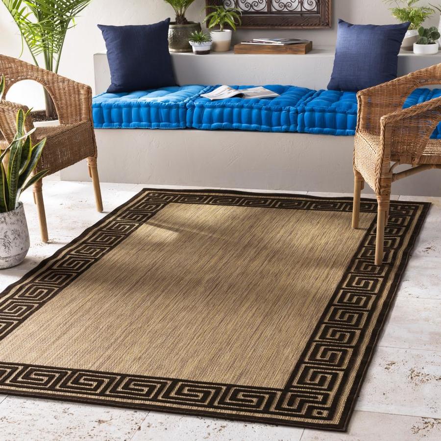 Surya Portera 8 x 8 Khaki Square Indoor/Outdoor Solid Area Rug in the