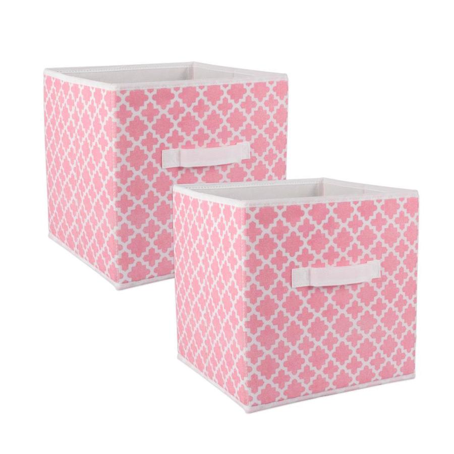 pink storage boxes baskets