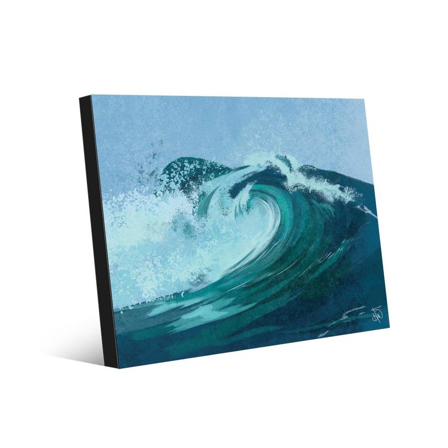 Creative Gallery Cerulean Torrent Misty Wave Frameless 24 In H X In W Coastal Metal Print In The Wall Art Department At Lowes Com