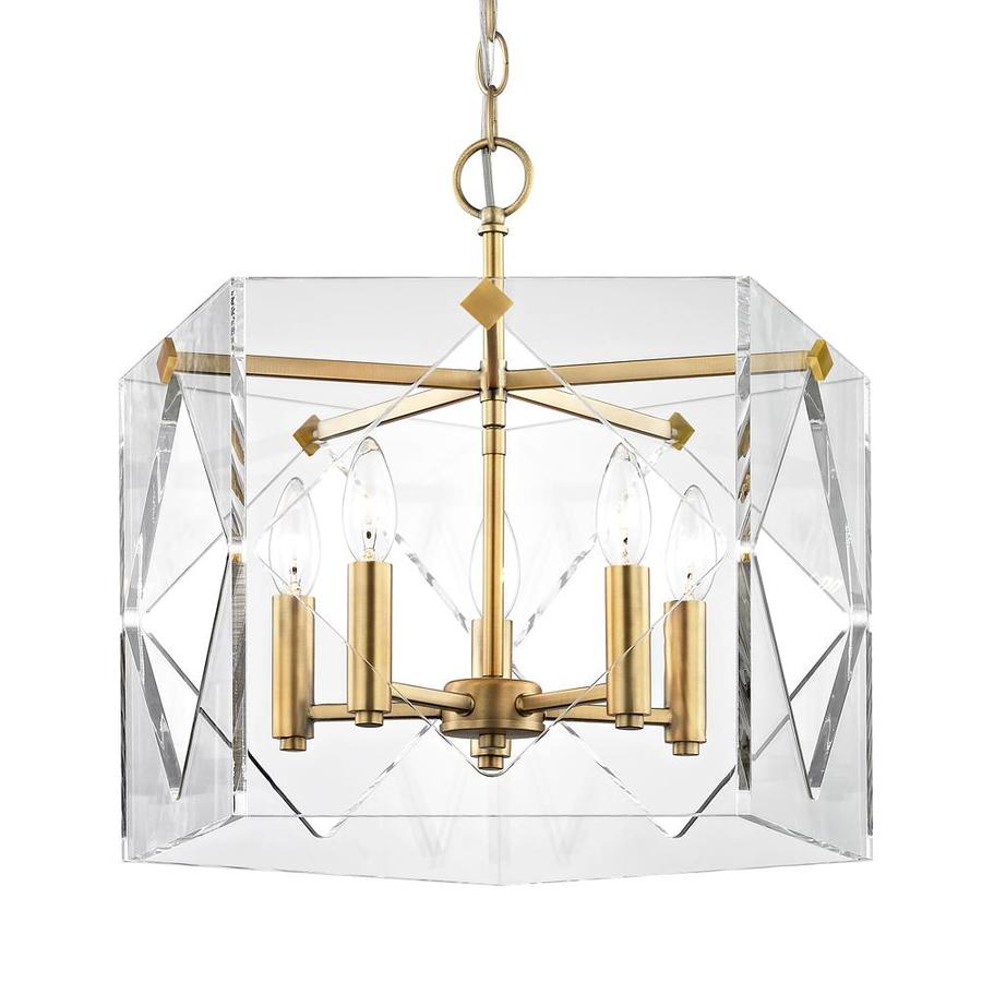 Allen Roth Pentos Aged Brass Moderncontemporary Square Pendant Light In The Pendant Lighting