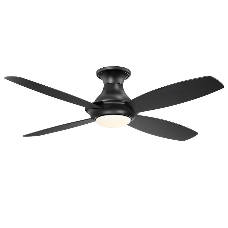 allen + roth Bayview 52in Black LED Indoor Flush Mount Ceiling Fan