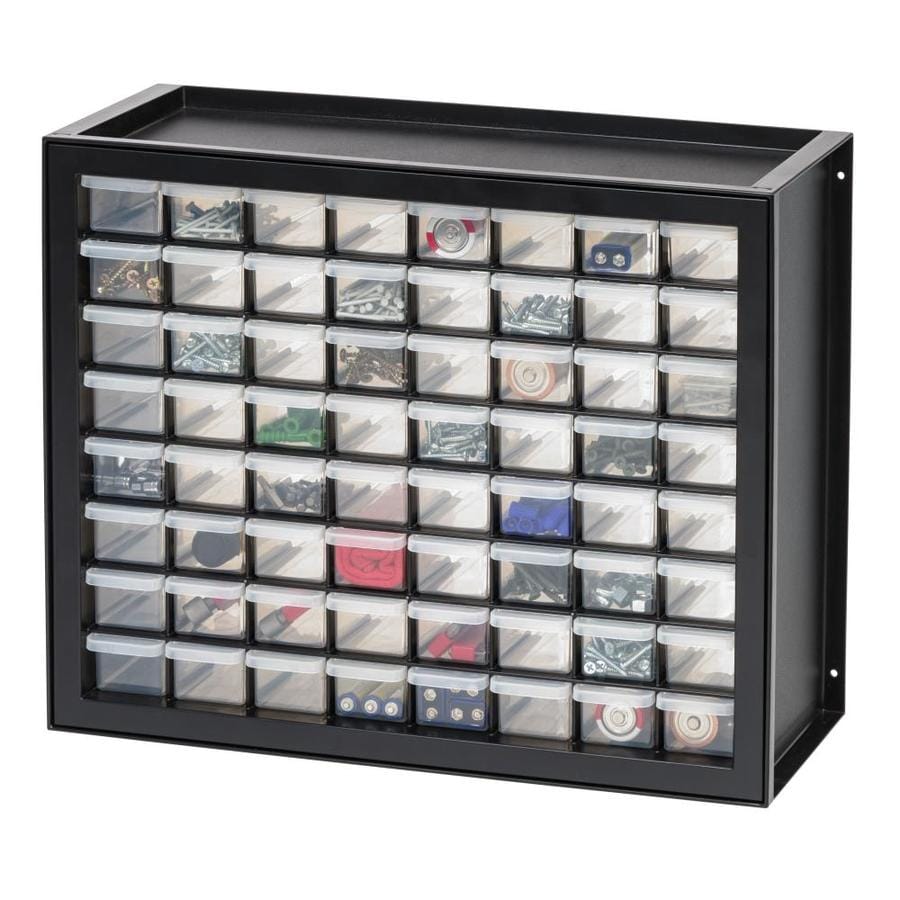 IRIS 64 Drawer Parts Black in the Small Parts Organizers