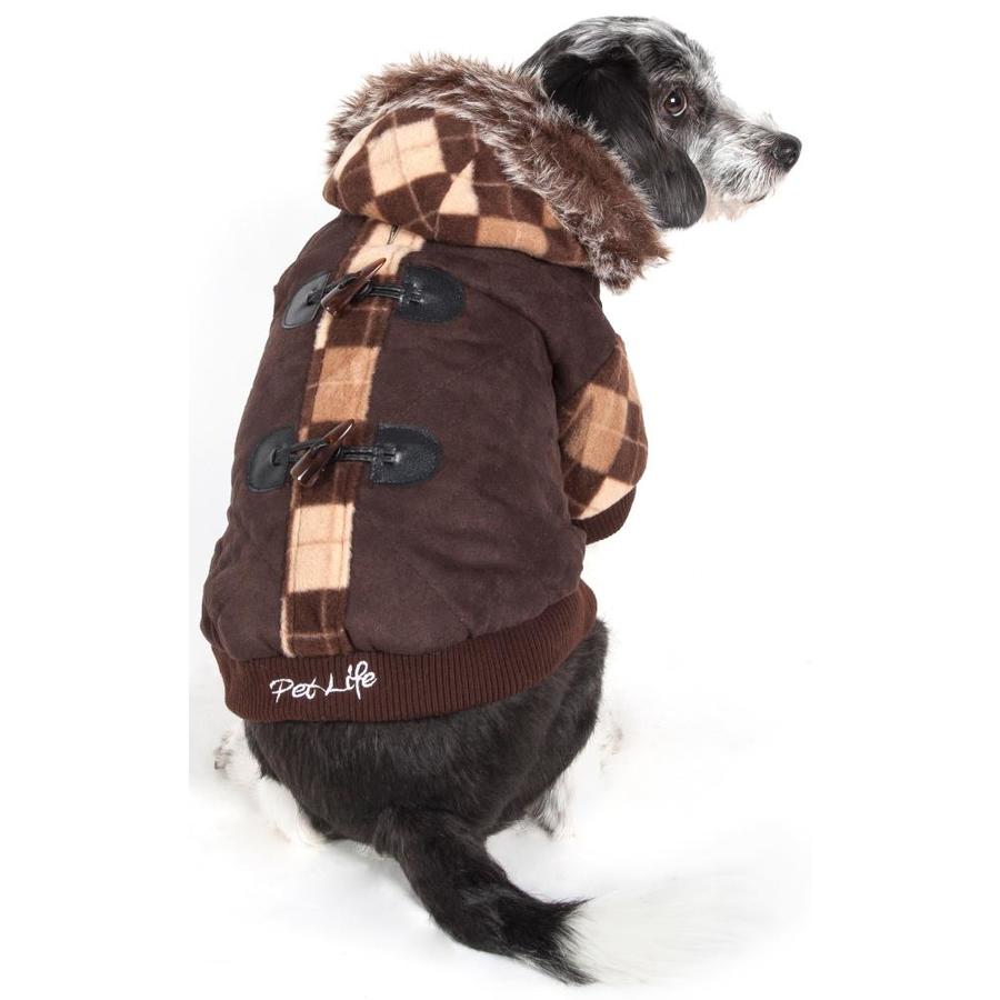 Pet Life Designer Patterned Suede Argyle Sweater Pet Jacket Medium