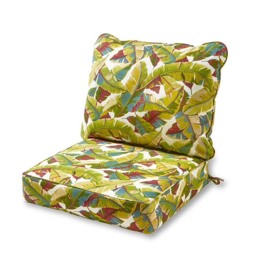 Greendale Home Fashions 2 Piece Palm Multi Deep Seat Patio Chair Cushion In The Patio Furniture Cushions Department At Lowes Com