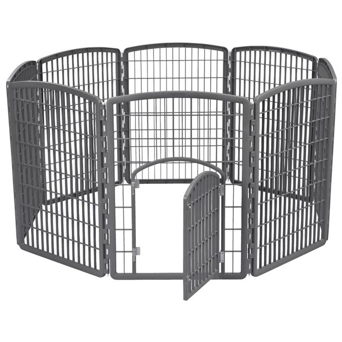 IRIS Freestanding Expandable Gray Plastic Pet Gate in the Pet Gates