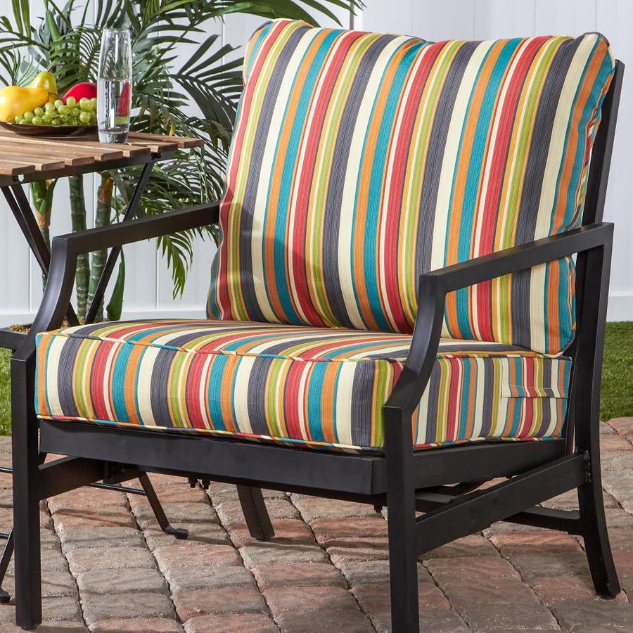 Greendale Home Fashions 2-Piece Sunset Deep Seat Patio Chair Cushion in