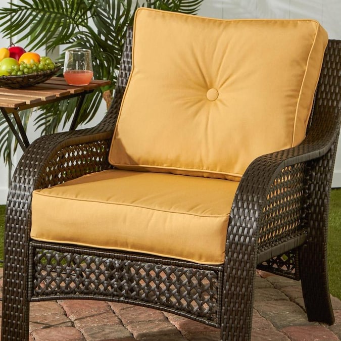 Greendale Home Fashions Sunbrella 2-Piece Wheat Deep Seat Patio Chair