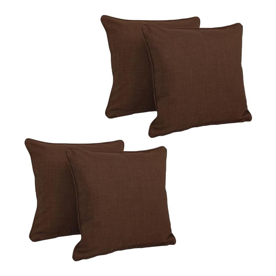 Blazing Needles 4 Pack Solid Cocoa Rectangular Throw Pillow In The Outdoor Decorative Pillows Department At Lowes Com