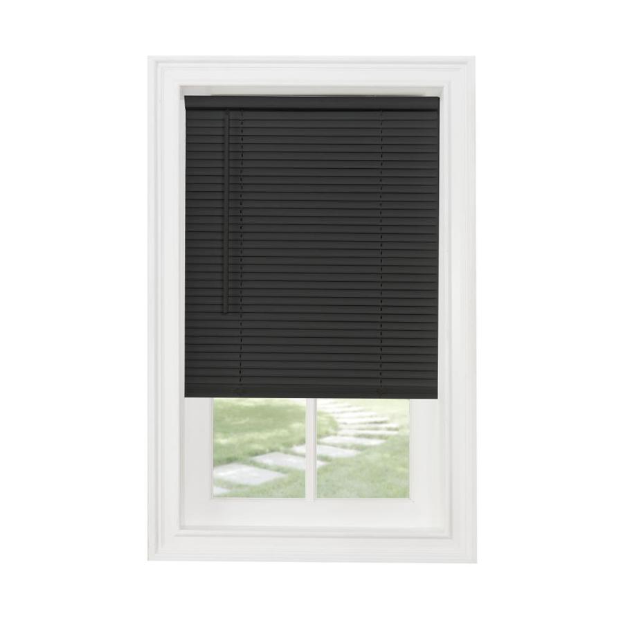 Achim Gii Morningstar 1 In Slat Width 23 In X 72 In Cordless Black Vinyl Light Filtering Mini Blinds In The Blinds Department At Lowes Com