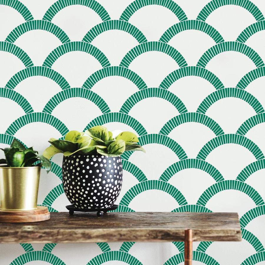 Tempaper 56-sq ft Emerald Green Vinyl Geometric Self-Adhesive Peel and