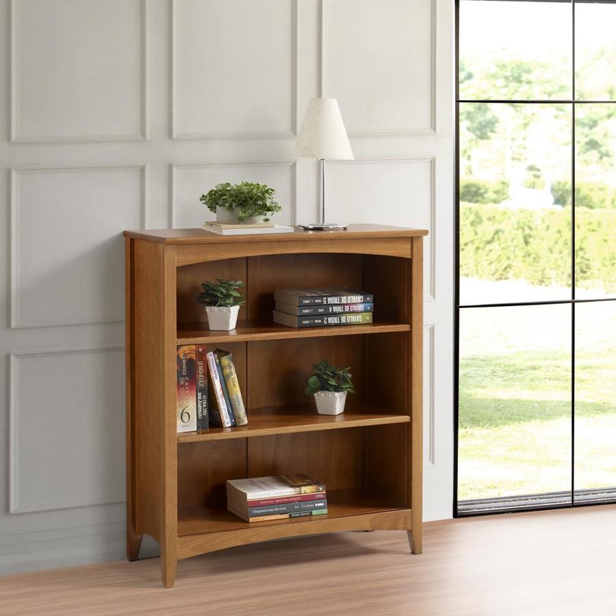 Camaflexi Shaker Style Cherry Wood 3 Shelf Bookcase In The Bookcases