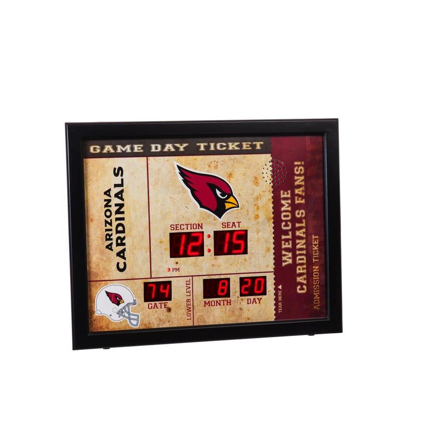 Team Sports America Arizona Cardinals Digital Rectangle Wall Clock in the Clocks department at ...