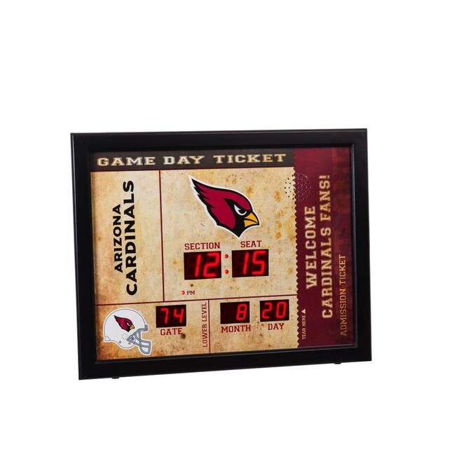 Team Sports America Arizona Cardinals Digital Rectangle Wall Clock in the Clocks department at ...