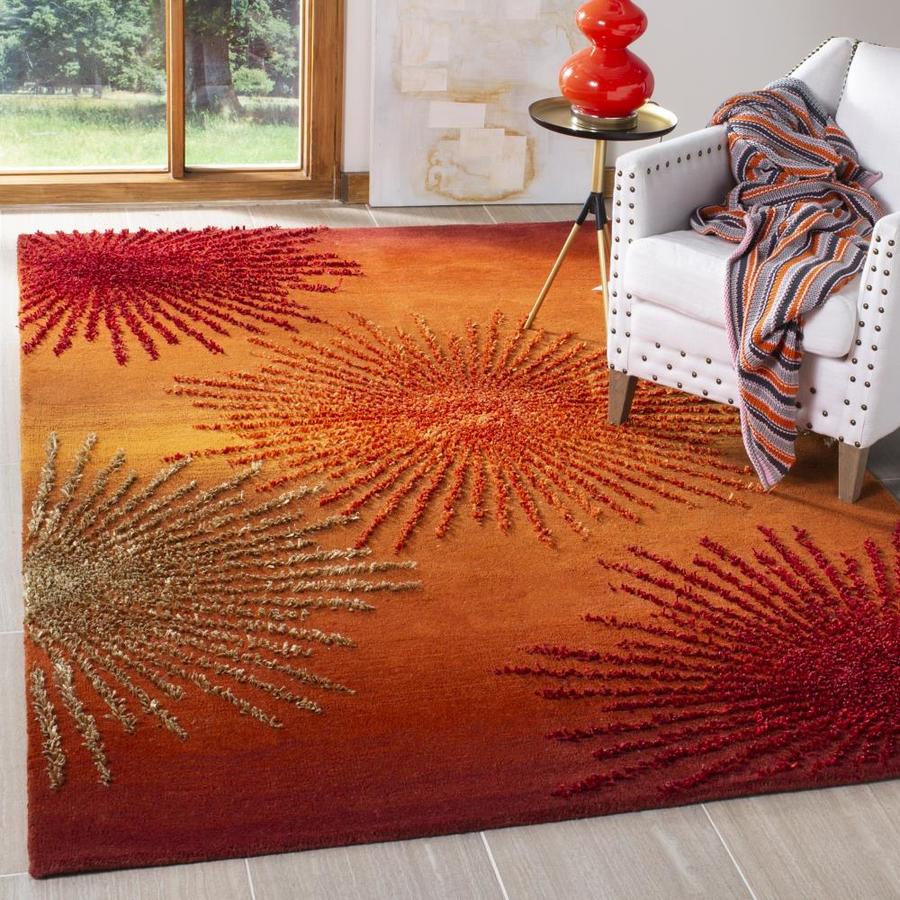 Safavieh Soho Starburst 2 x 3 Rust/Multi Indoor Abstract Handcrafted