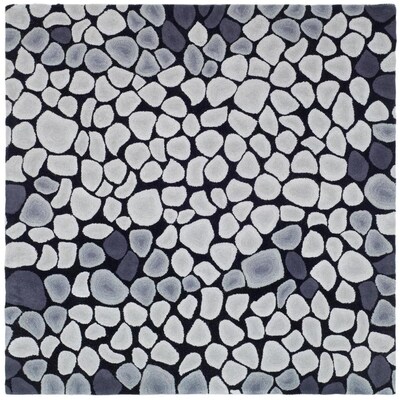 Safavieh Soho Stonework 6 x Gray/Ivory Square Indoor Abstract Industrial Handcrafted Area Rug Safavieh Soho Stonework 6 x Gray/Ivory Square Indoor Abstract Industrial Handcrafted Area Rug
