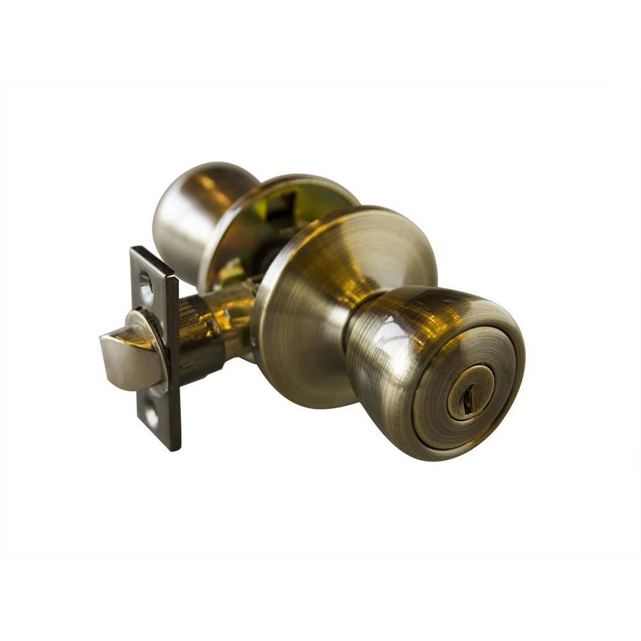 Design House Antique Brass Keyed Entry Door Knob In The Door Knobs Department At Lowes Com