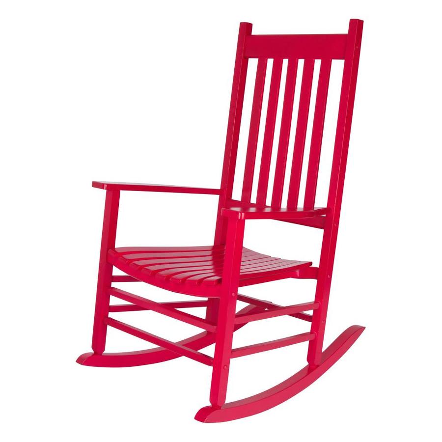 Shine Company Vermont Red Wood Rocking Chair S With Red Slat Seat In The Patio Chairs Department At Lowes Com