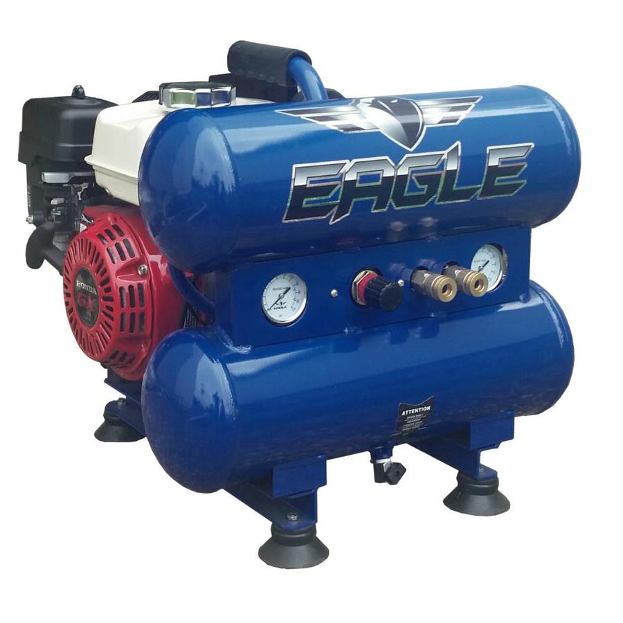 EAGLE 4-Gallon Single Stage Portable Gas Twin Stack Air Compressor in