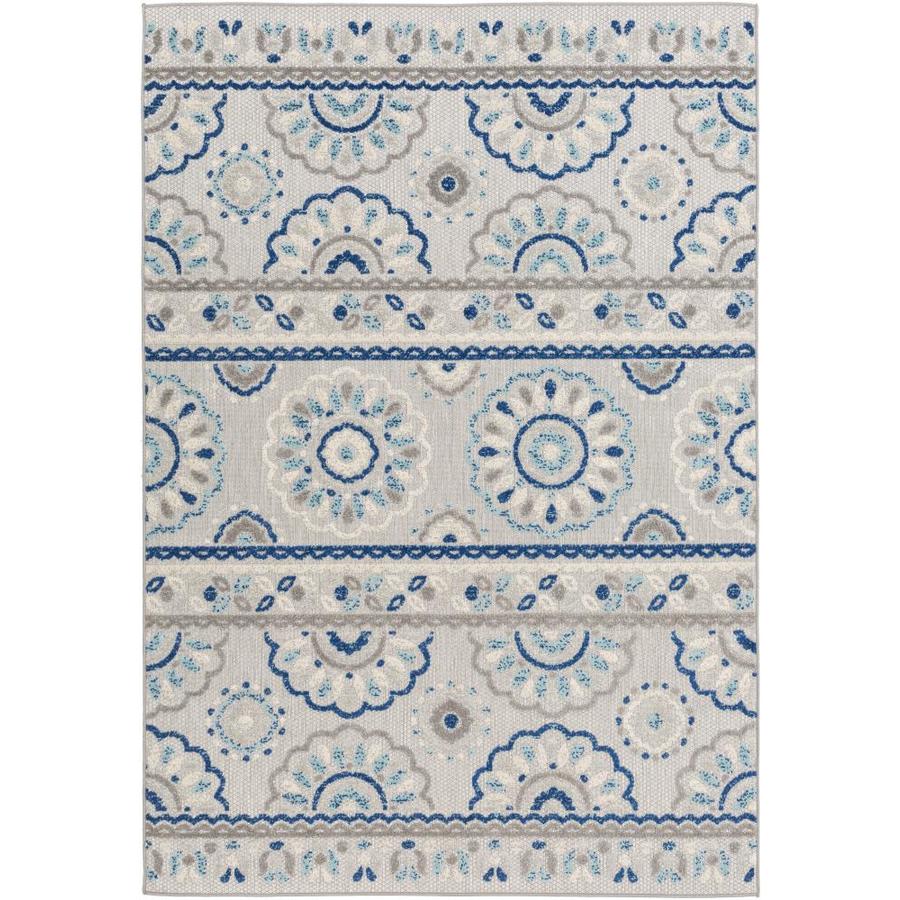 Surya Big Sur 2 X 3 Aqua Indoor Outdoor Medallion Global Area Rug In The Rugs Department At Lowes Com