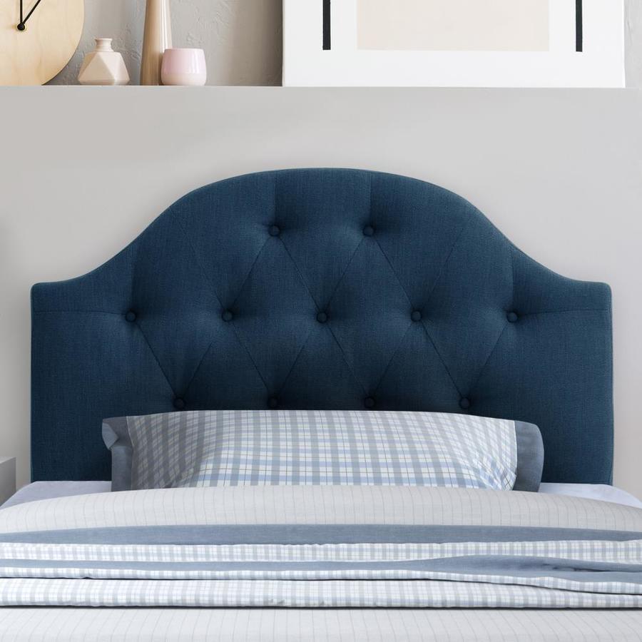 CorLiving Calera Navy Blue Twin Polyester Upholstered Headboard in the