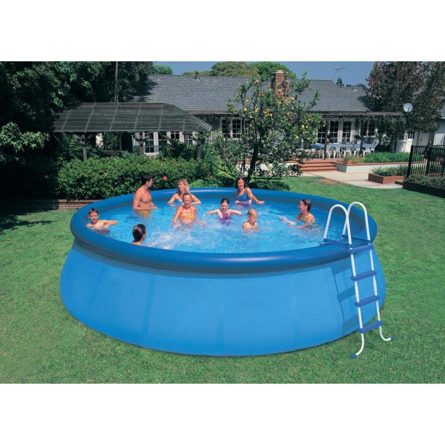 Intex 18-ft x 18-ft x 48-in Round Above-Ground Pool in the Above-Ground Pools department at 