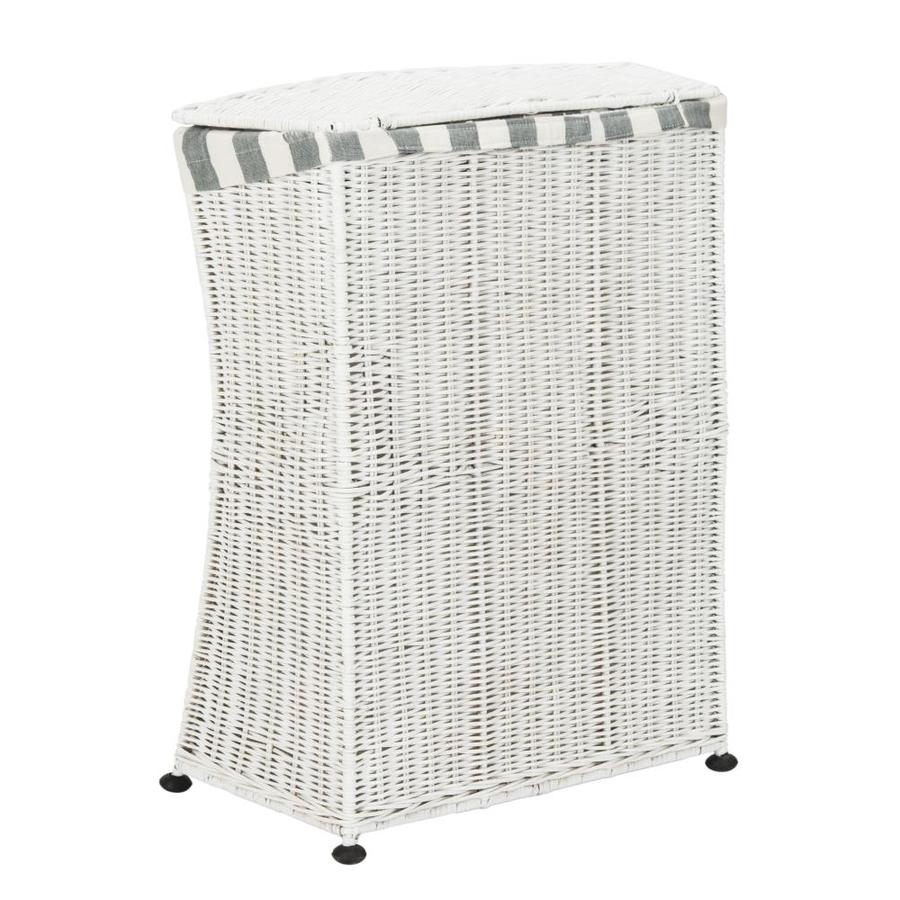 white wicker laundry hamper