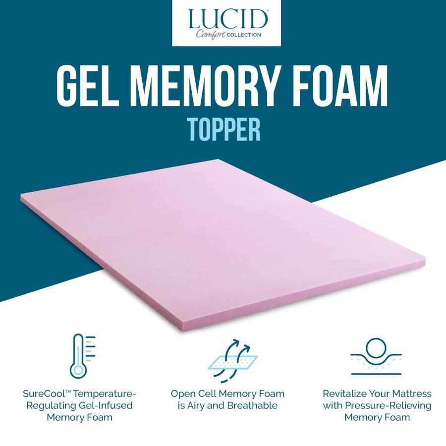 LUCID Comfort Collection Lavender 2in D Memory Foam Full Mattress