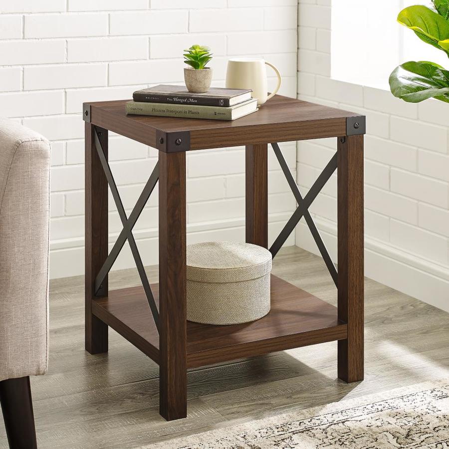 Walker Edison Dark Walnut Composite End Table in the End Tables