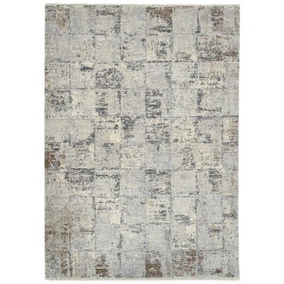 Kaleen Eddison 2 x 8 Silver Indoor Distressed/Overdyed Mid-Century Modern Throw Rug Kaleen Eddison 2 x 8 Silver Indoor Distressed/Overdyed Mid-Century Modern Throw Rug