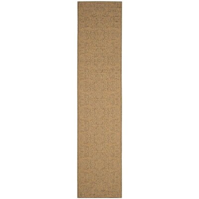 Safavieh Courtyard 2-ft-3-in X 10-ft 2 x 10 Natural/Gold Indoor/Outdoor Floral/Botanical Coastal Runner Safavieh Courtyard 2-ft-3-in X 10-ft 2 x 10 Natural/Gold Indoor/Outdoor Floral/Botanical Coastal Runner