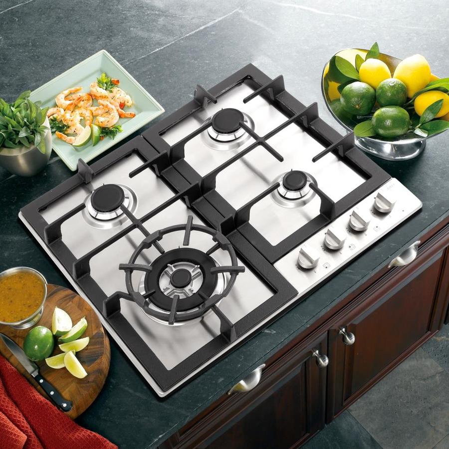 Cosmo 24in 4 Burners Stainless Steel Gas Cooktop in the Gas Cooktops