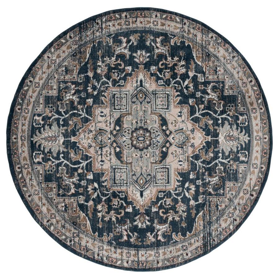 United Weavers Of America Century 8 X 8 Navy Round Indoor Medallion Oriental Area Rug In The Rugs Department At Lowes Com