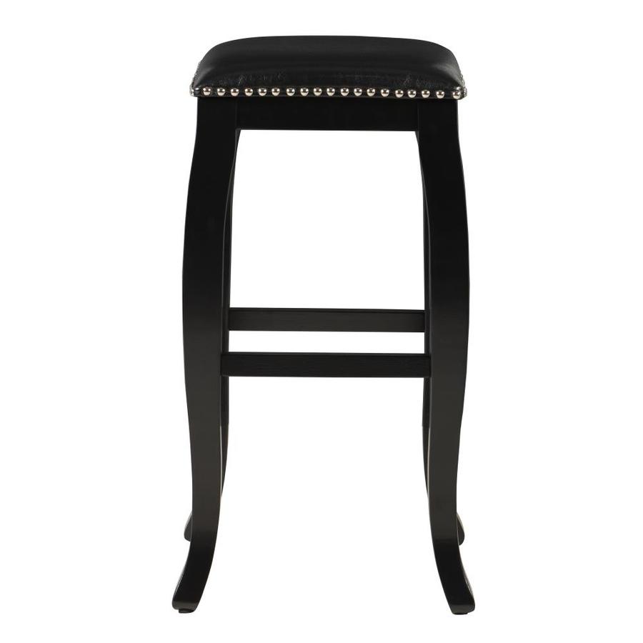 Linon San Francisco Black Bar Height Upholstered Bar Stool in the Bar