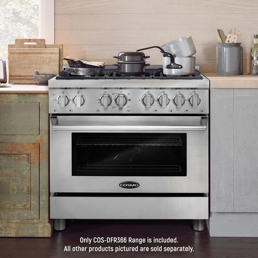 Cosmo 36 in. Single Oven Dual Fuel Range with 6 Italian Burners in the