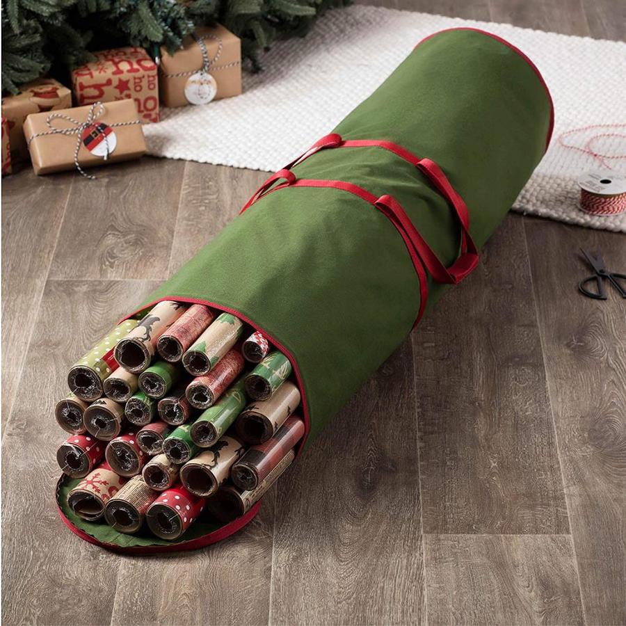 OSTO Round Gift Wrap Storage Bag Green in the Wrapping Paper Storage