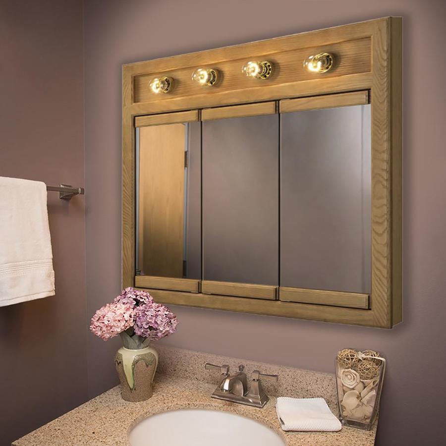 Design House Richland 30in x 30in Rectangle Surface Oak Mirrored