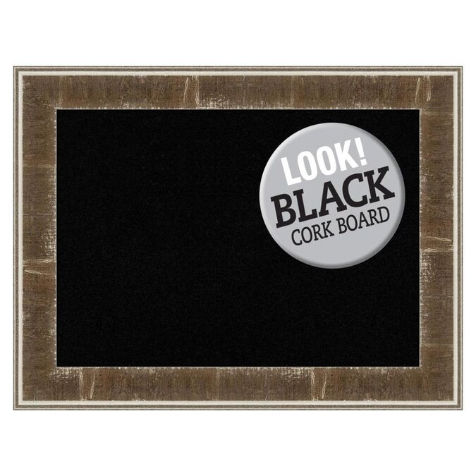 Amanti Art Framed Black Cork Board Large, Farmhouse Brown ...