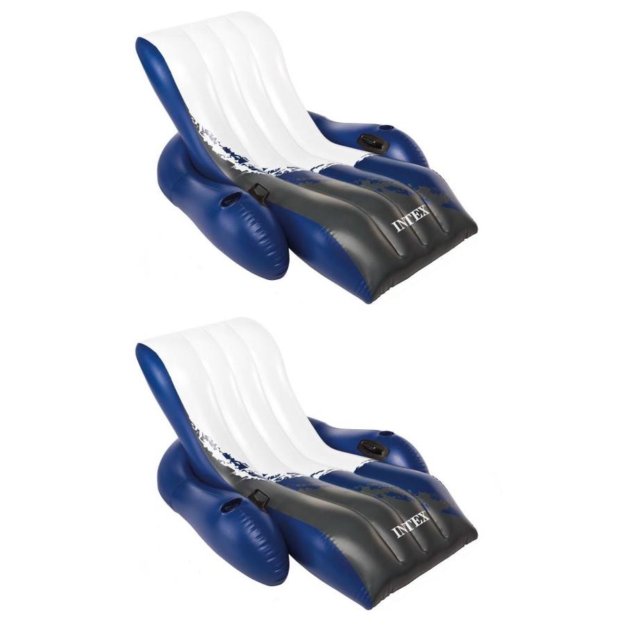 Intex Inflatable Floating Comfortable Recliner Lounges with Cup Holders