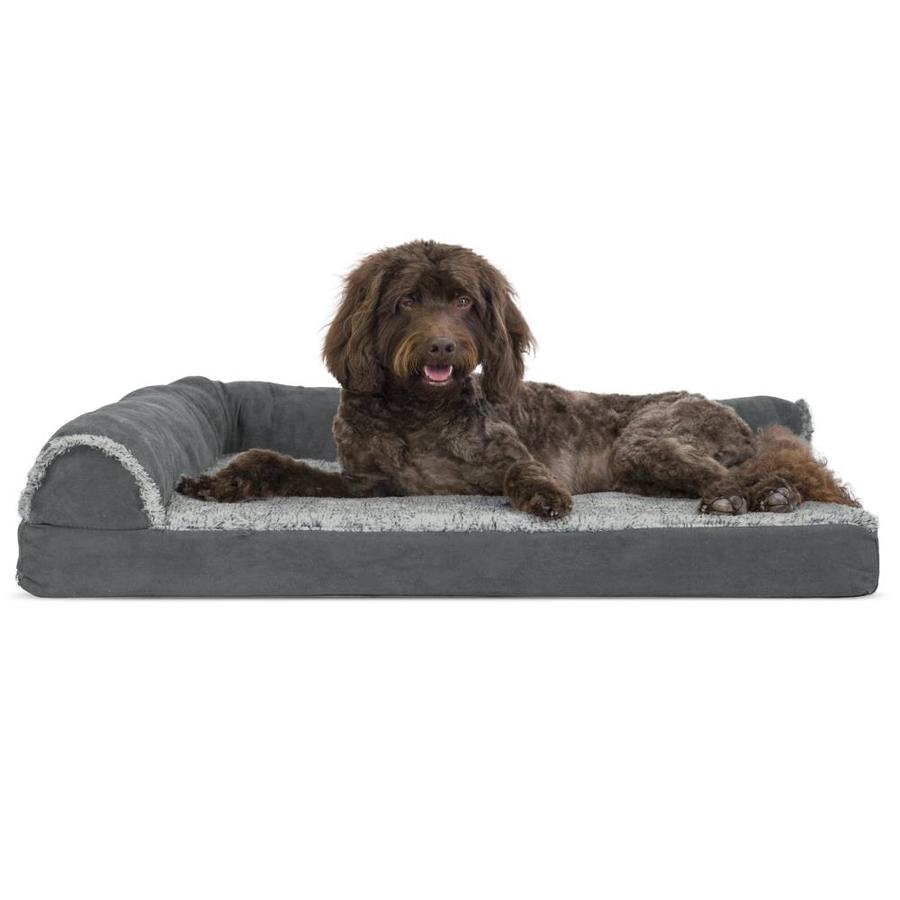 Photo 1 of FurHaven Stone Gray Polyester Rectangular 44-in x 35-in Dog Bed (For Large)