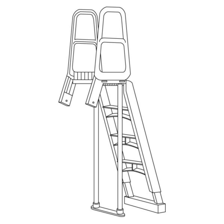 main access smart step and ladder system above ground swimming pool