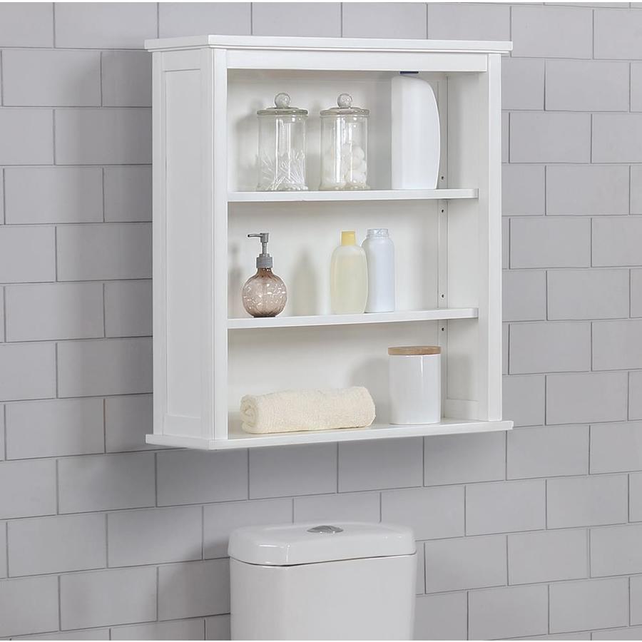 Alaterre Furniture Dorset White 2Tier Bathroom Shelf in the Bathroom