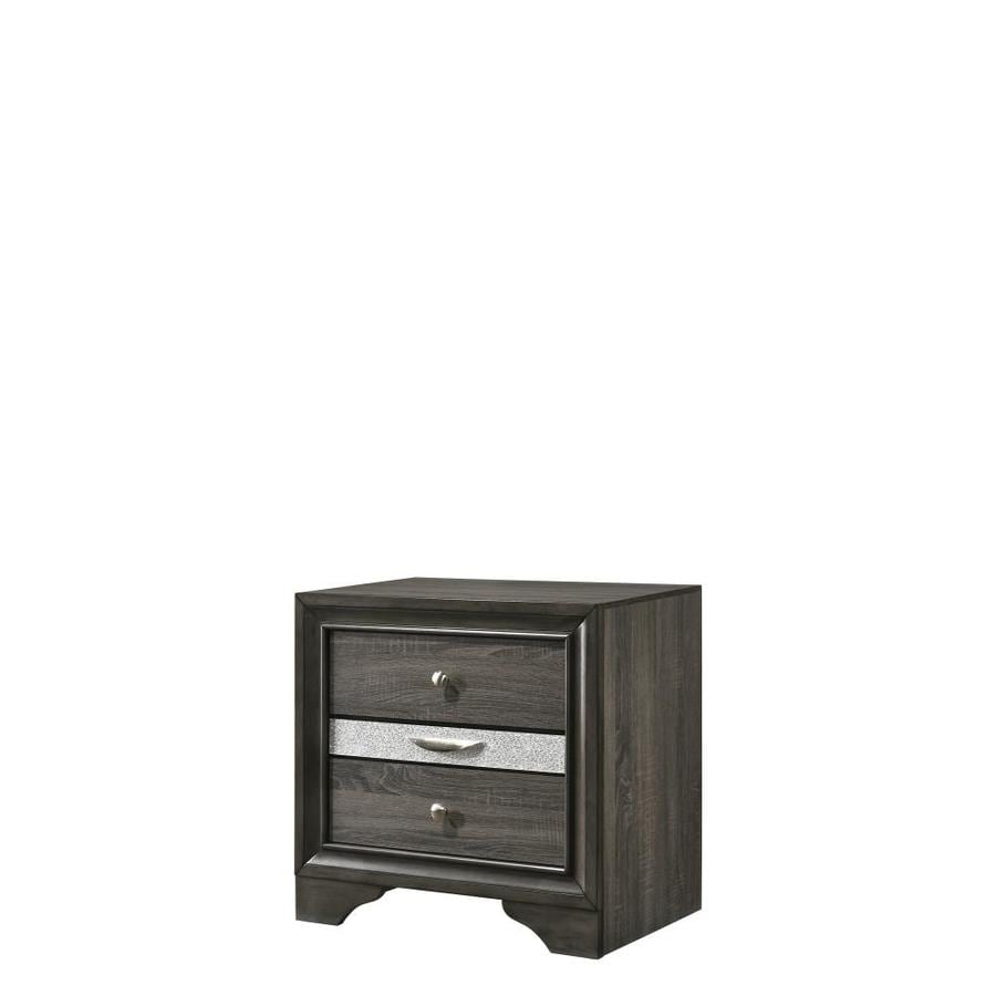 Acme Furniture Naima Gray Oak Rubberwood Nightstand In The Nightstands Department At Lowes Com