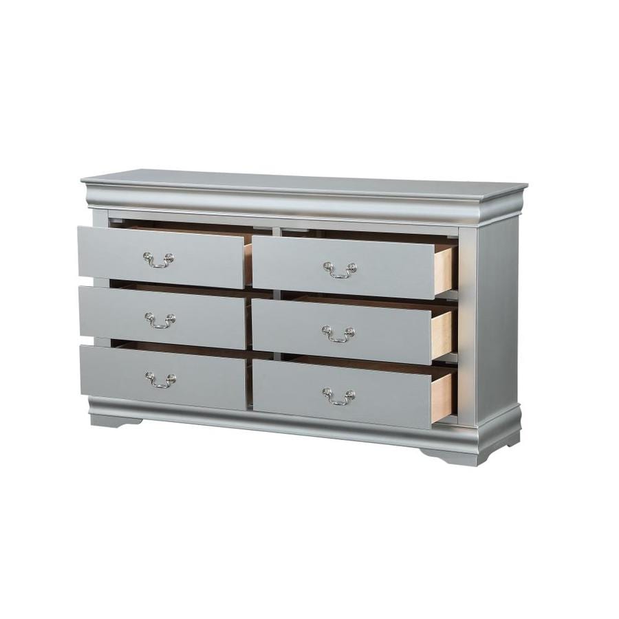 ACME Furniture Louis Philippe Platinum 6-Drawer Dresser/TV Stand Dresser in the Dressers ...